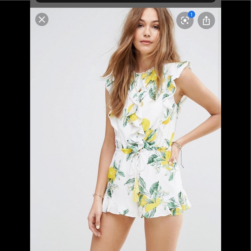 Moon River romper in lemon print
